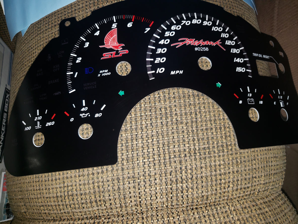 9802 CAMARO AND TRANS AM V8 OVERLAYS GM Gauge Specialists